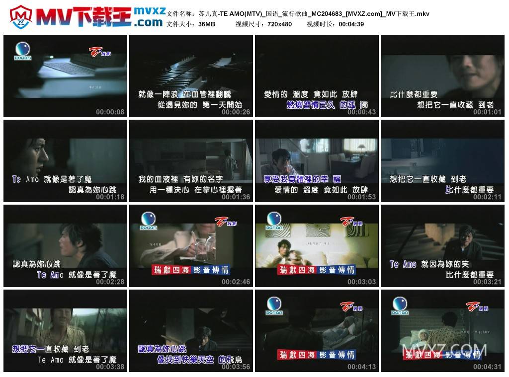 苏儿真-TE AMO(MTV)_国语_流行歌曲_MC204683